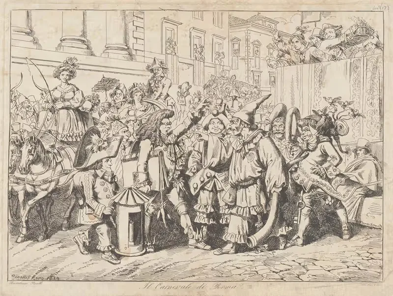 Римский карнаваль by Бартоломео Пинелли, 1801-1835 — digital art print download