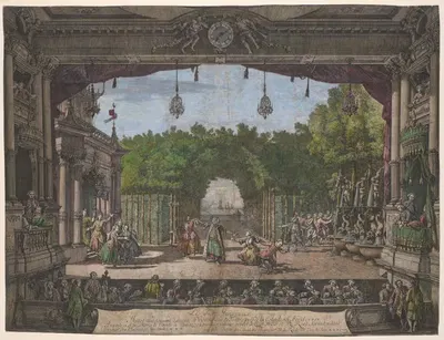 Le turc genereux, ballet pantomime executé à Vienne sur le teatre près de la cour le 26 avril, 1758 by Bernardo Bellotto,…