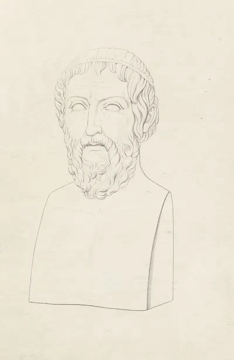 Бюст Пифагора by Камилло Гуэрра, 1829-1838 — digital art print download