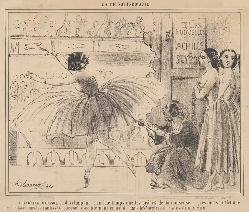 Crinoline parasol by Charles Vernier, 1850-1859 — digital art print download