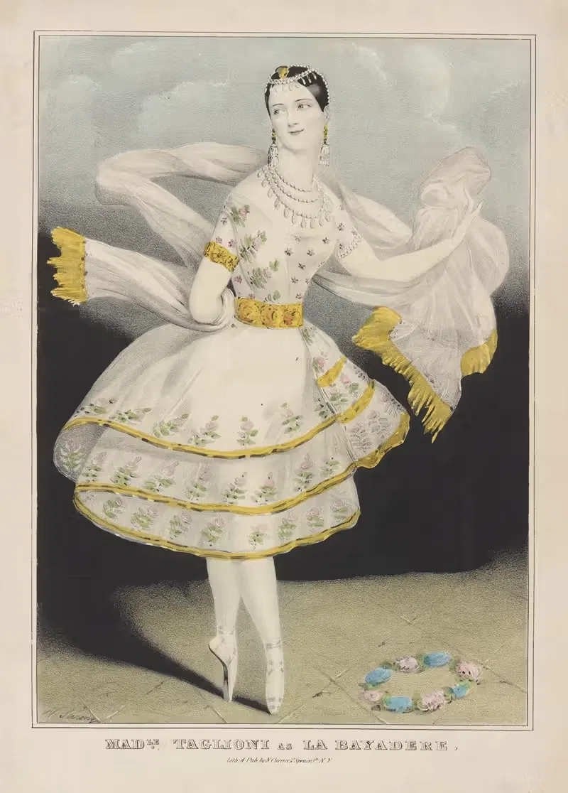 Mad'le Taglioni as La bayadere — Currier & Ives.