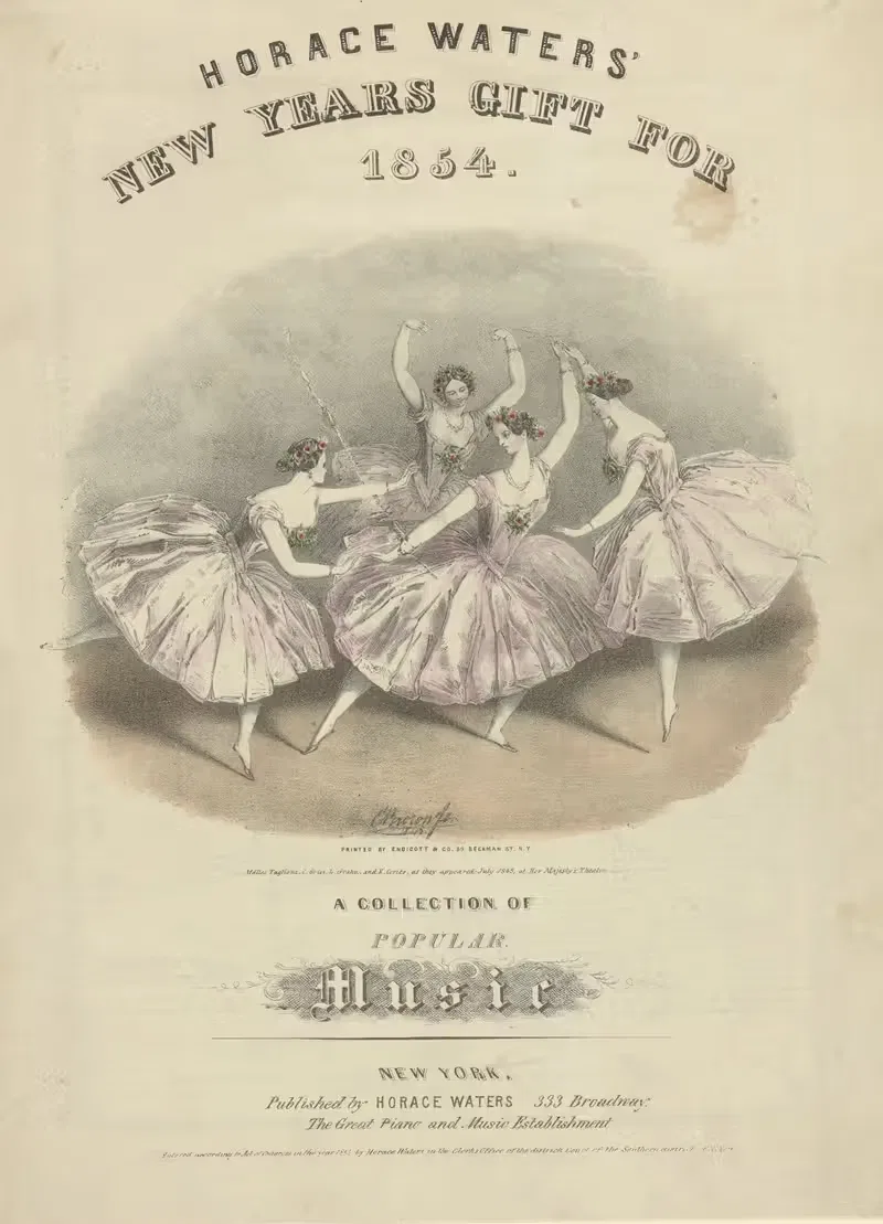 Пас де катр by Е. Браун мл., 1853 — digital art print download