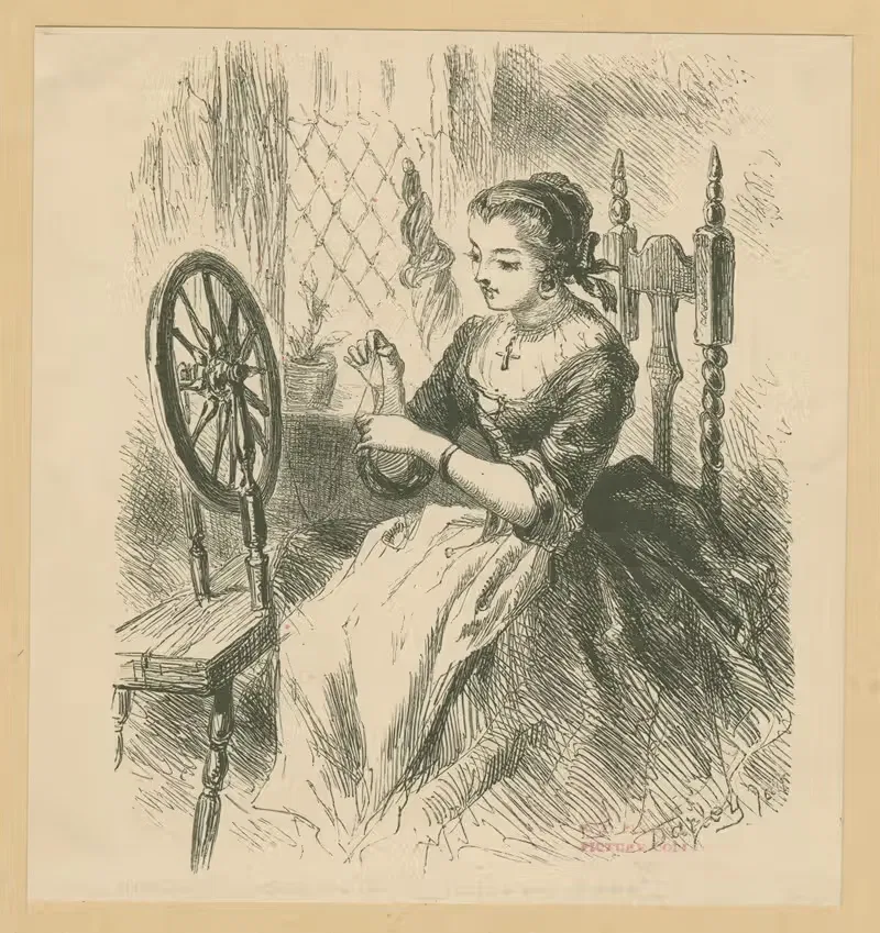 Катрина за прялкой by Феликс Октавиус Карр Дарли, 1864 — digital art print download
