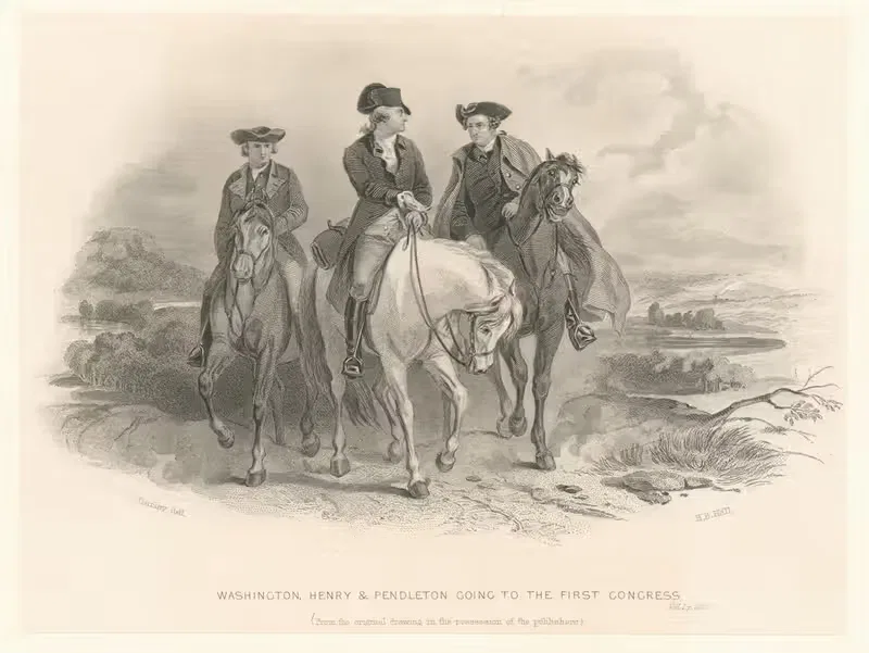Washington, Henry and Pendleton going to the First Congress. — Felix Octavius Carr Darley