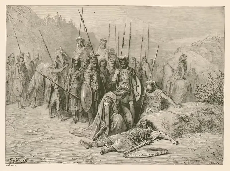 Alexander discovering the body of Darius — Gustave Doré