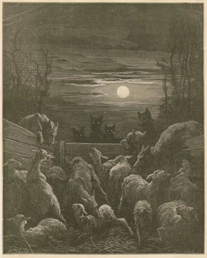 Волки и овцы by Гюстав Доре, 1860-1869 — digital art print download