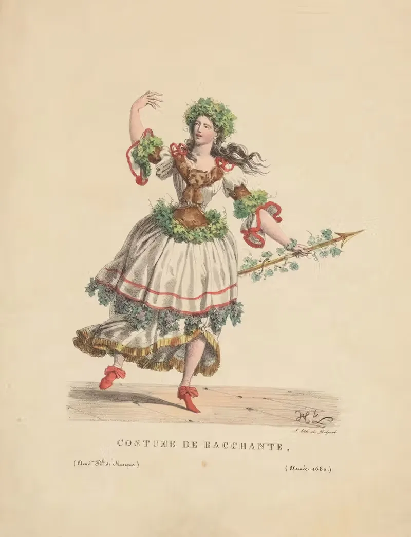 Costume de bacchante by Hippolyte Lecomte, 1821 — digital art print download