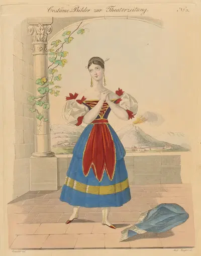 Fanny Elsler als Fenella, in der Stummen von Portici by Johann Christian Schoeller, 1832 — digital art print download
