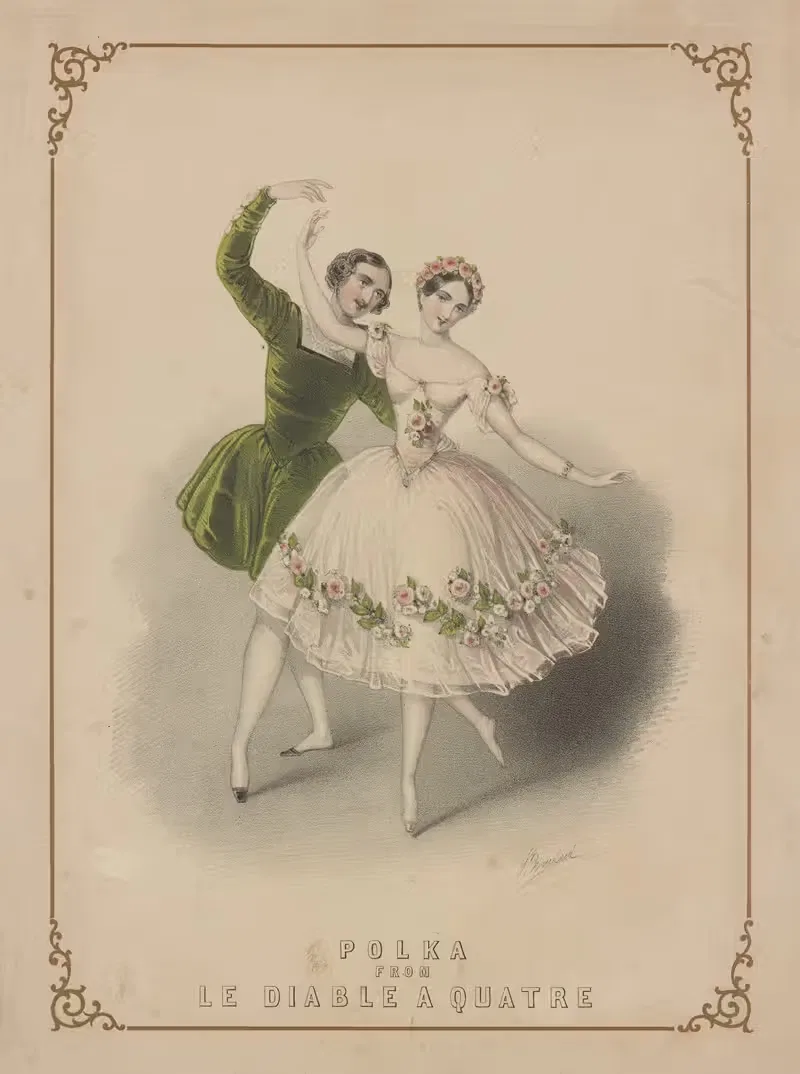 Полька из "Дьявол на четырех by Джон Брандард, 1840-1849 — digital art print download