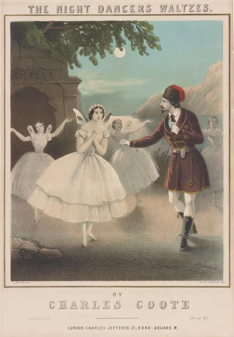 Ночные танцоры вальсируют by Джон Брандард, 1844 — digital art print download