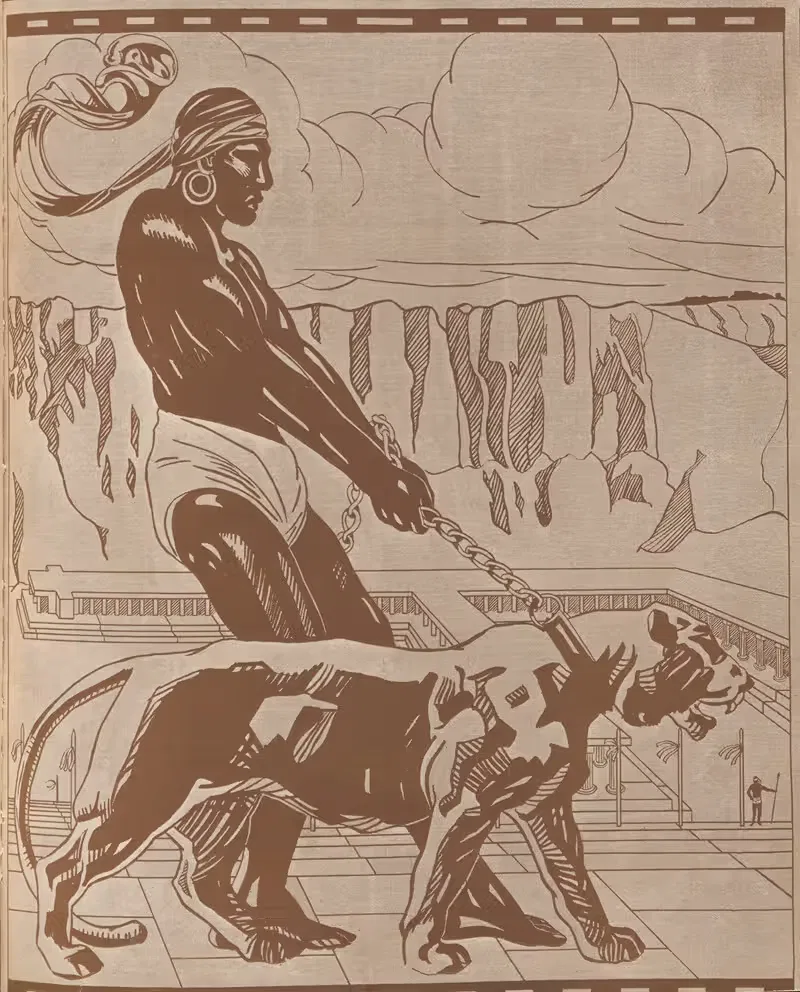 Нубиец с тигром by Джозеф С. Карпентер, 1927 — digital art print download