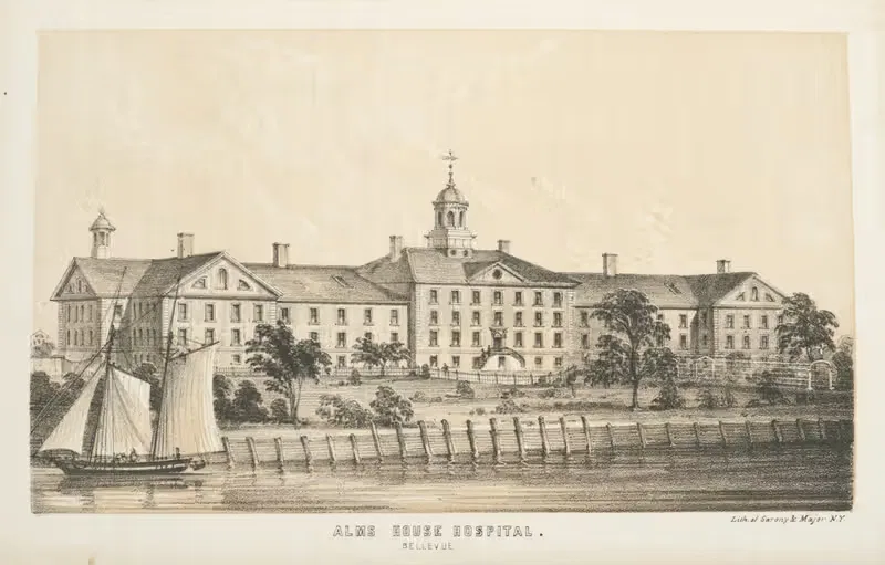Alms House Hospital, Bellevue. — Sarony, Major & Knapp Lith.
