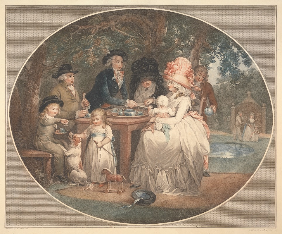 A Tea Garden by George Morland, 1790 — digital art print download