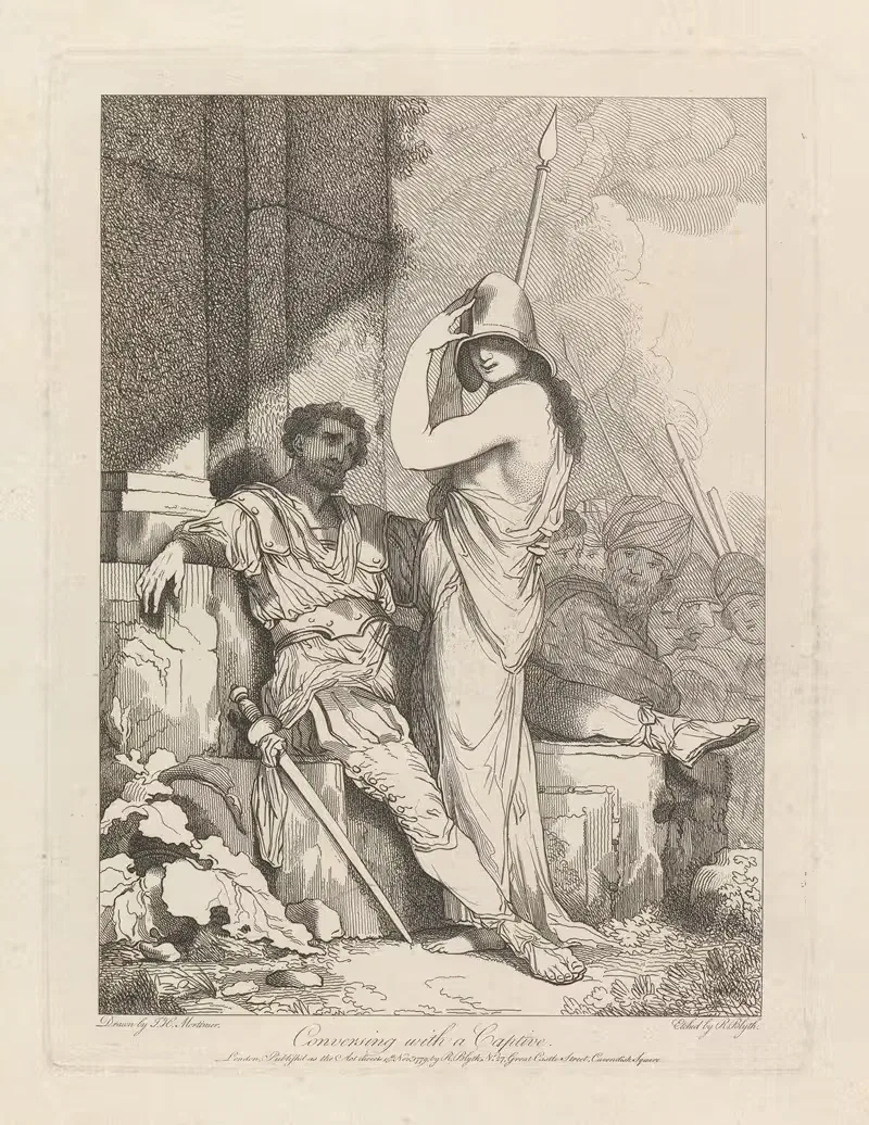Banditti…Representing Banditti Variously Employed; Conversing with a Captive — John Hamilton Mortimer