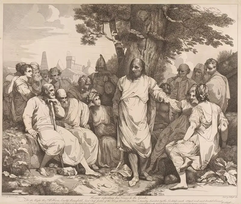 Homer Repeating his Verses to the Greeks — John Hamilton Mortimer