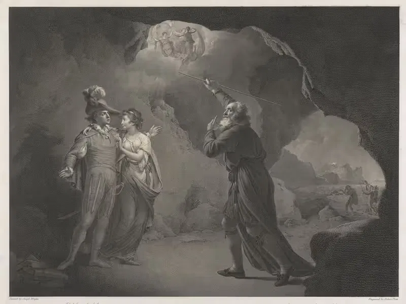 Shakespeare's Tempest Act IV Scene I. Prospero's Cell. — Joseph Wright of Derby