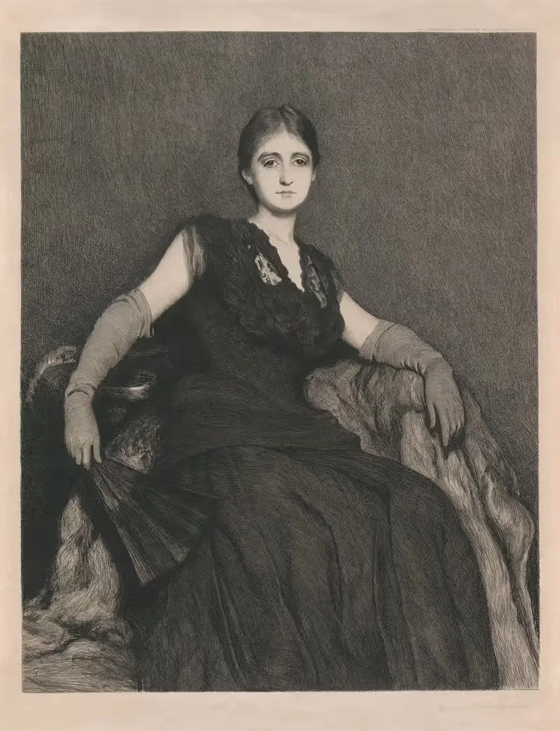 The Lady in Black by Sir Hubert von Herkomer, 1888 — digital art print download