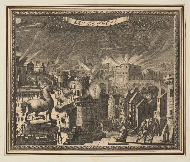 Падение Трои by Авраам Боссе, 1648 — digital art print download