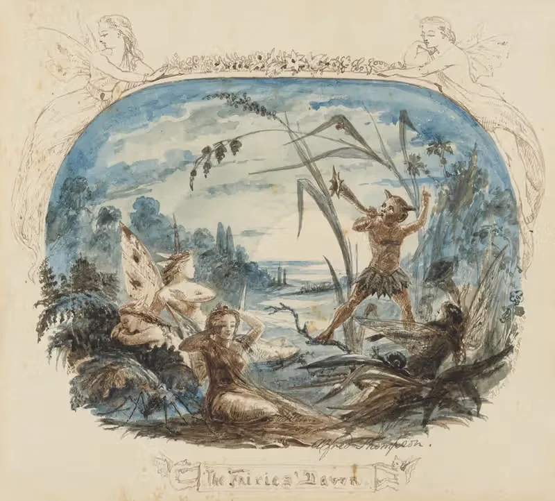 The fairies' dawn. by Alfred Thompson, 1854 — digital art print download