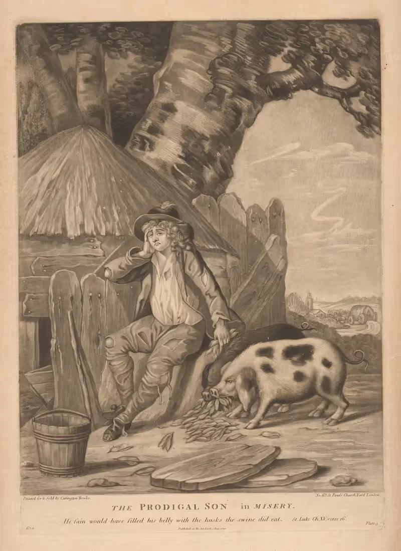 Блудный сын в бедственном положении. by Аноним, 1792 — digital art print download