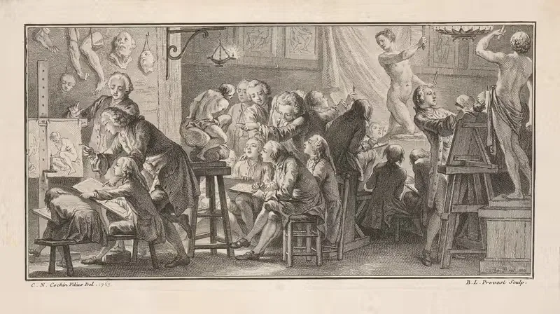 Художественная школа by Бенжамен Луи Прево, 1763 — digital art print download