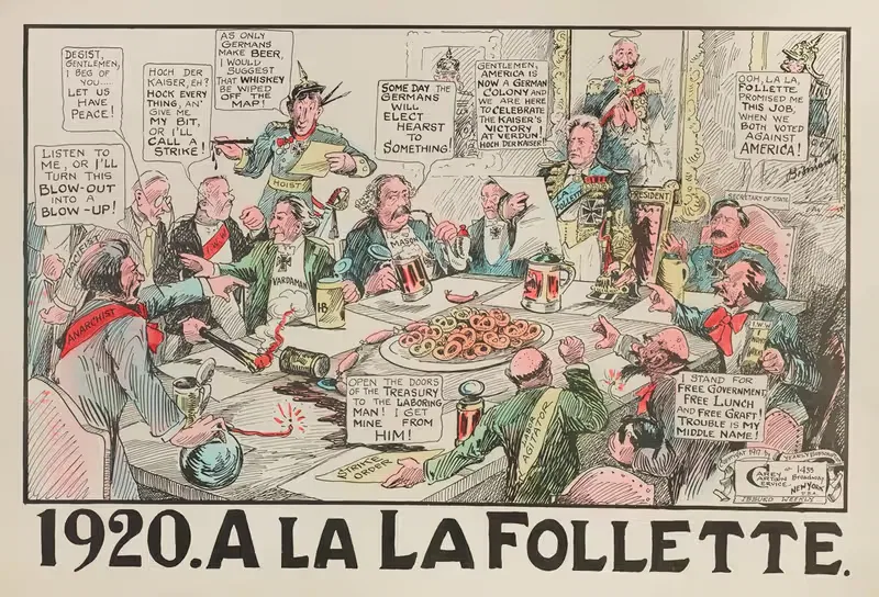 1920. A la Lafollette by Carey Cartoon Service, 1917 — digital art print download