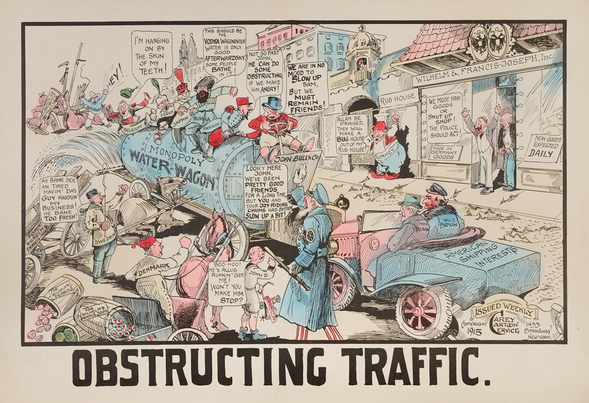 Препятствование движению by Кэри Карикатур Сервис, 1915 — digital art print download