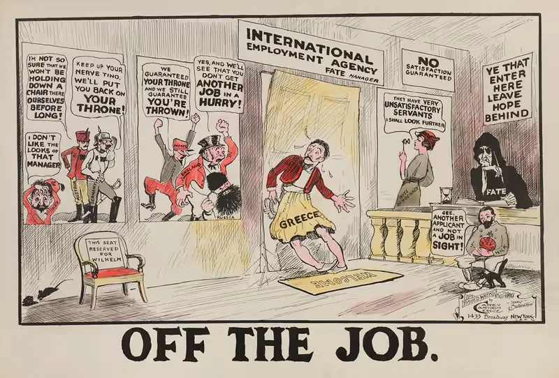 Off the Job by Carey Cartoon Service, 1917 — digital art print download