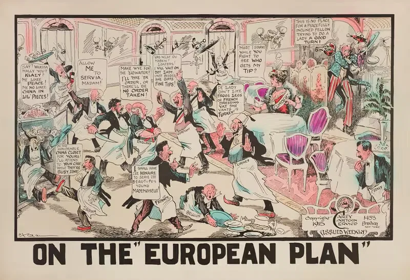 На 'Европейском плане' by Кэри Карикатур Сервис, 1915 — digital art print download