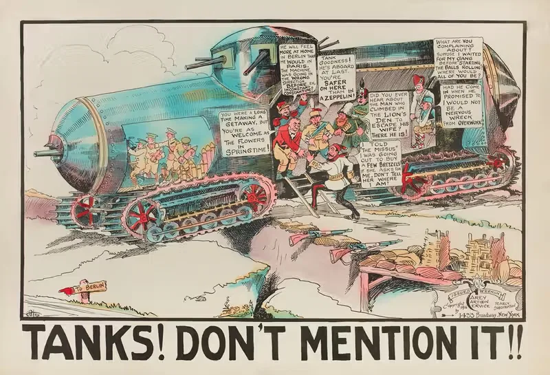 Tanks! Don't Mention It!! by Carey Cartoon Service, 1916 — digital art print download