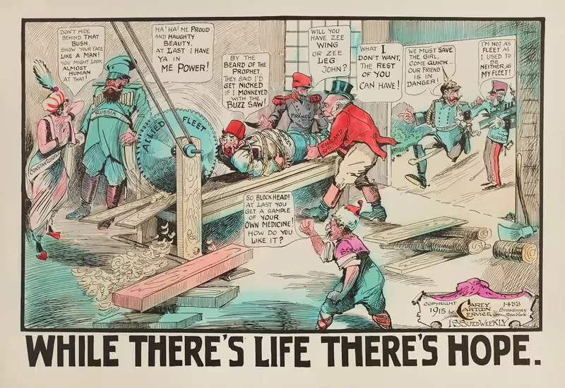 Пока есть жизнь, есть надежда by Кэри Карикатур Сервис, 1915 — digital art print download
