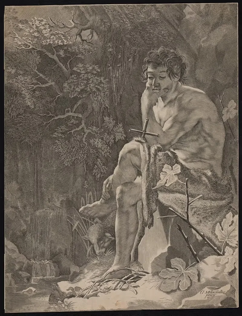 St. John the Baptist in the desert — Claude Mellan