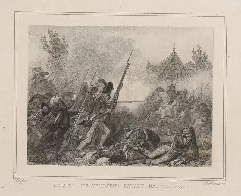 Поражение вандейцев под Нантом 1793 by Денис Огюст Мари Раффе, 1830-1859 — digital art print download