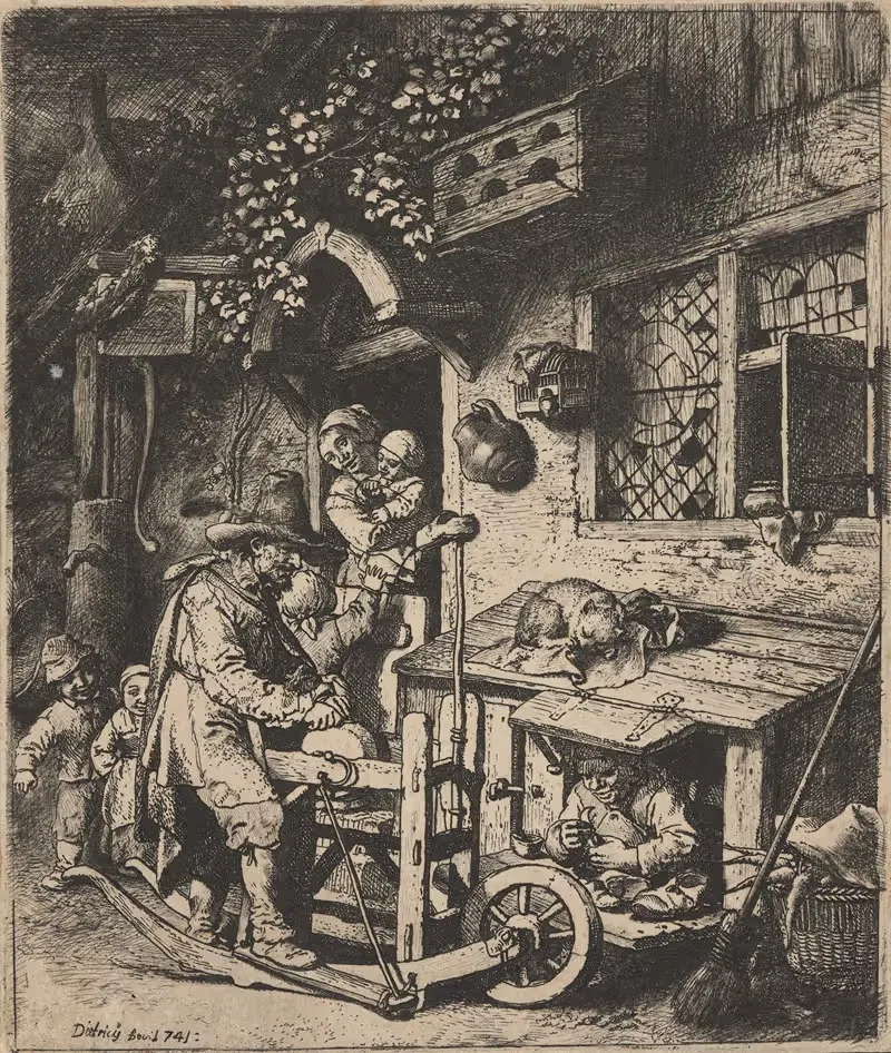 Коттедж кузнеца by Кристиан Вильгельм Эрнст Дитрих, 1741 — digital art print download