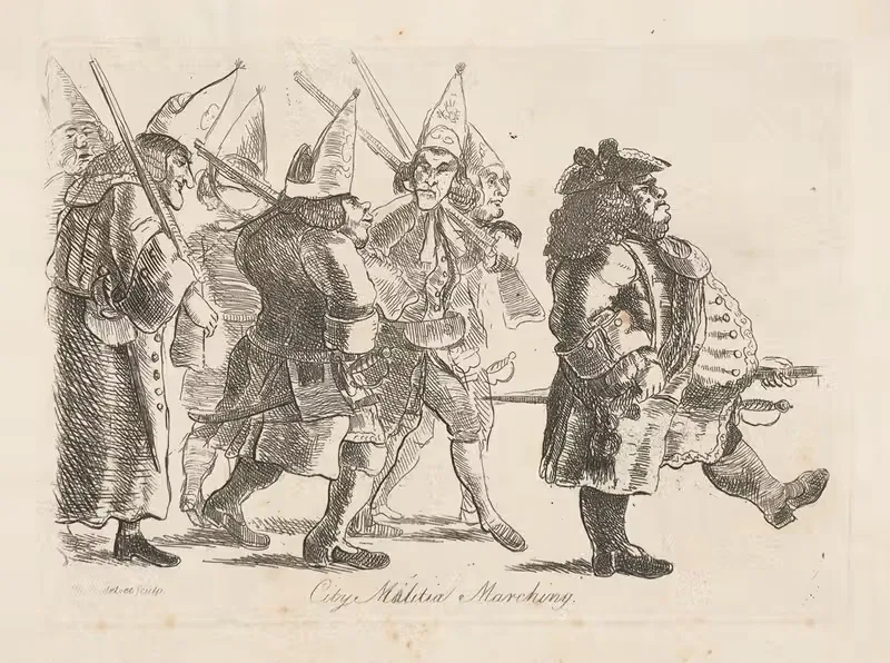 Городская милиция на марше. by Капитан Фрэнсис Гроуз, 1788 — digital art print download