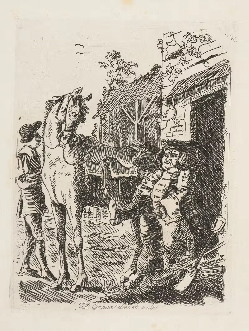 Человек и лошадь by Капитан Фрэнсис Гроуз, 1788 — digital art print download