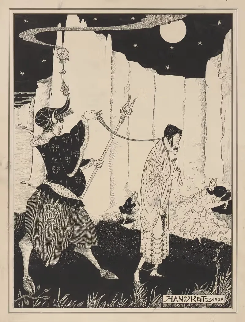 The capitalist – his corner in Hades. by Hans Reitz, 1898 — digital art print download