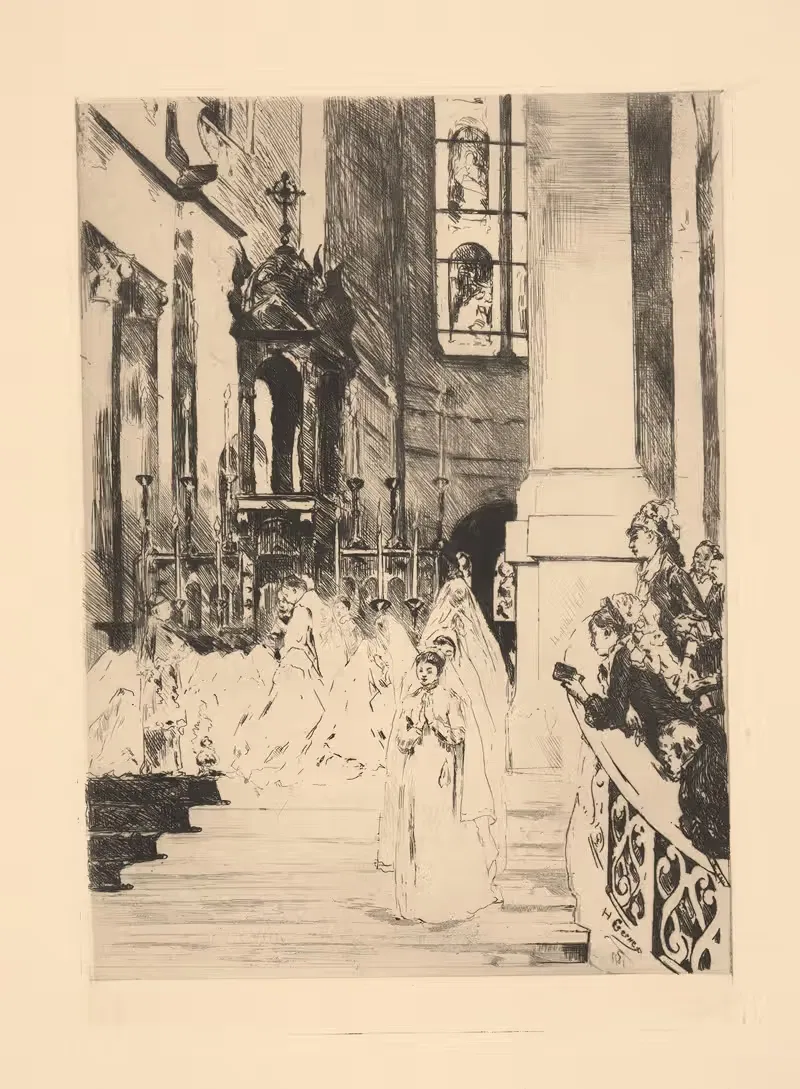 Причастие в Тринити-Церкви by Анри Жерве, 1879 — digital art print download