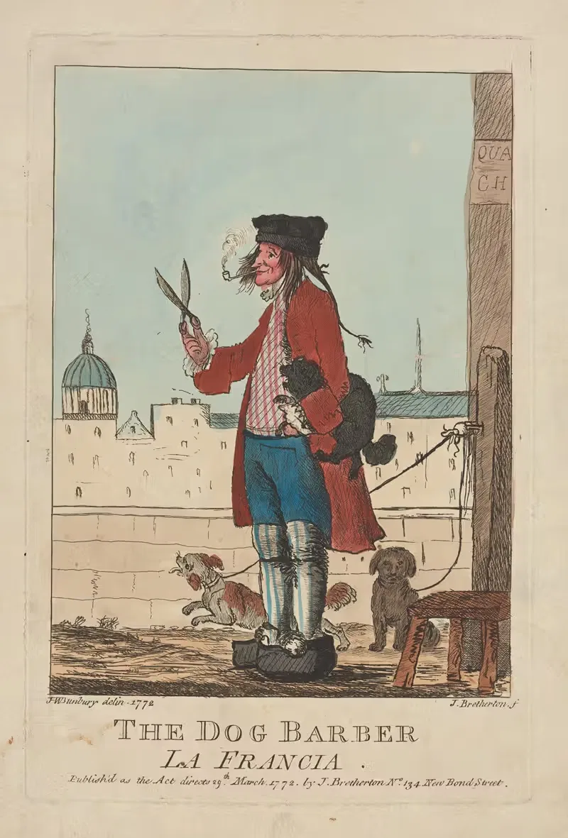 The dog barber la Francia. — Henry William Bunbury