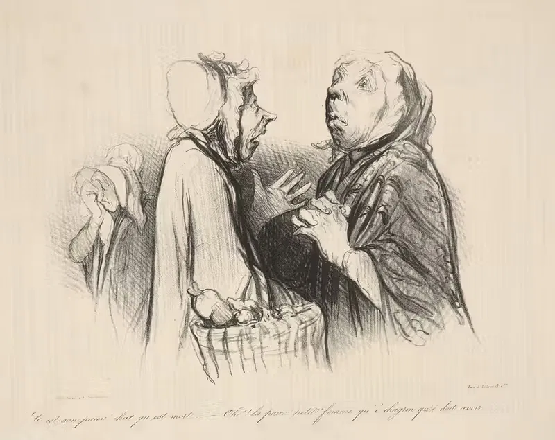 Это его бедная кошка, которая умерла... by Оноре Дома, 1838 — digital art print download