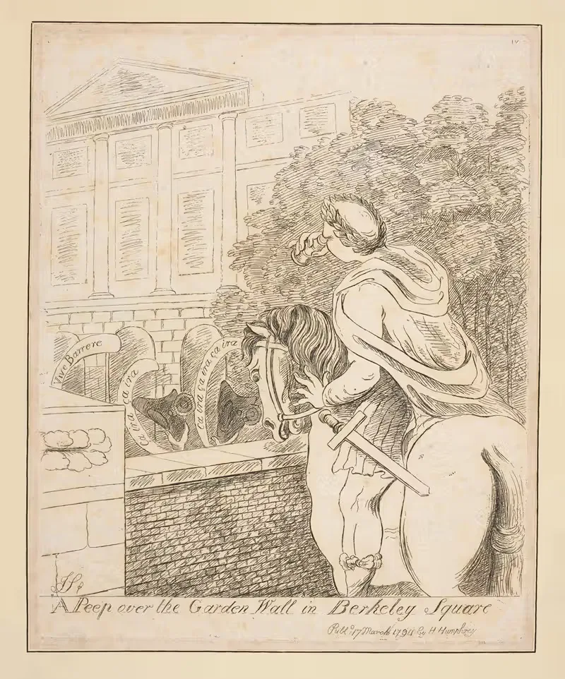 Заглядывание через садовую стену в Берлингтоне by Джеймс Сайерс, 1794 — digital art print download