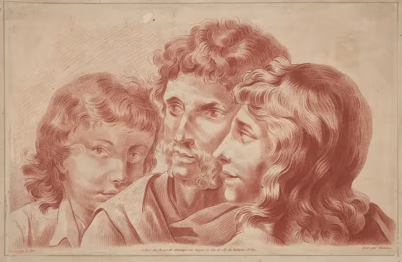 Group portrait, man, youth, and boy — Jean Baptiste Claude Chatelain