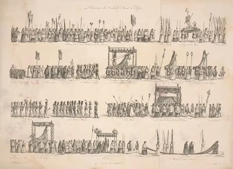 Good Friday procession in Quito by Julien Léopold Boilly — digital art print download