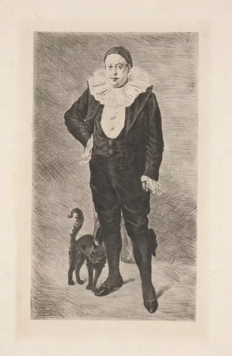 Willette as Pierrot by Marcellin-Gilbert Desboutin, 1870 — digital art print download