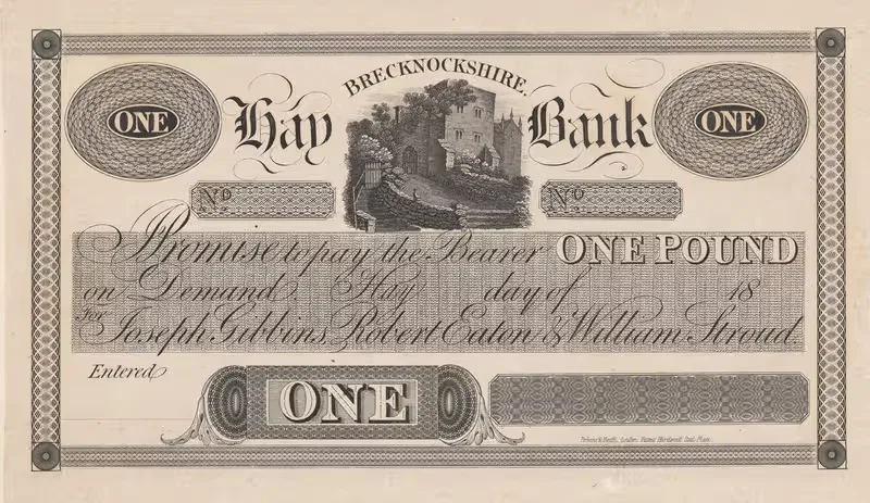Hay Bank, Brecknockshire, one pound note — Perkins & Heath