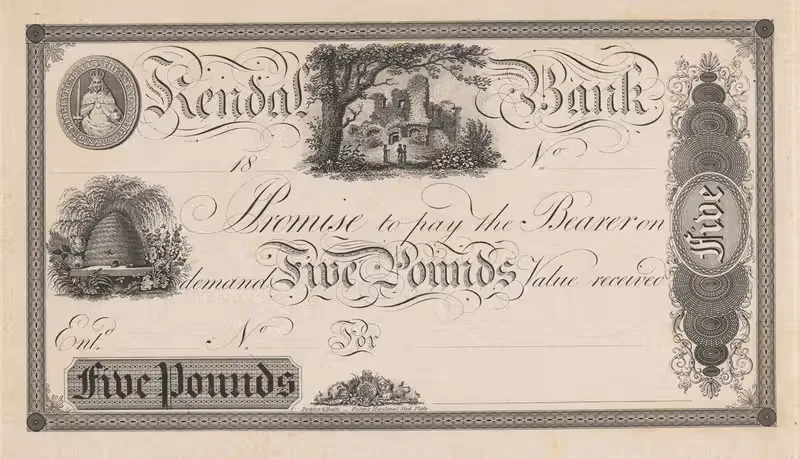 Пятирублевая купюра Кендал Банк by Перкинс и Хит, 1820-1829 — digital art print download