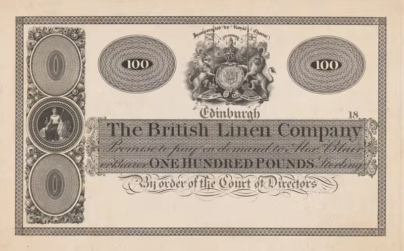 The British Linen Company, Edinburgh, one hundred pound note — Perkins & Heath