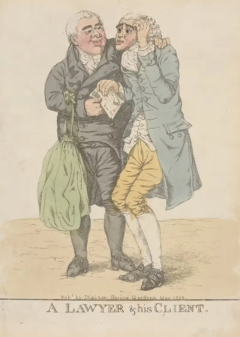 A lawyer & his client. by Robert Dighton, 1812 — digital art print download