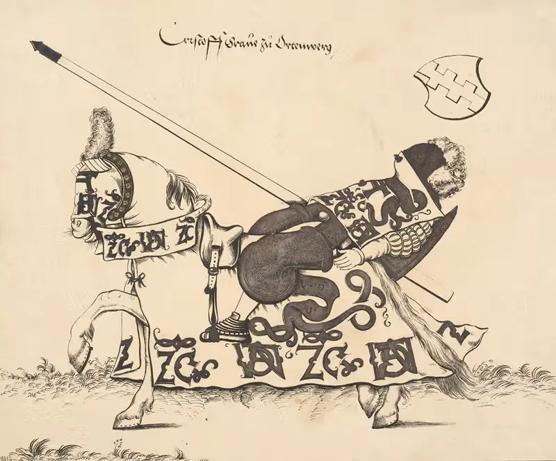 Рыцарь на лошади, смотрящий влево by Теобальд Зенефельдер, 1817 — digital art print download