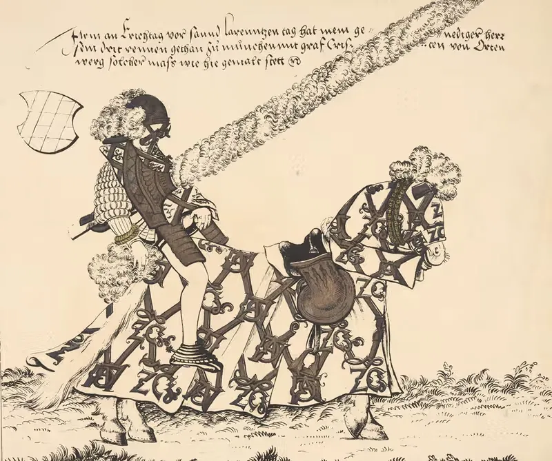 Рыцарь на лошади, смотрящий вправо by Теобальд Зенефельдер, 1817 — digital art print download